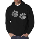Black Small Meow Cat Prints - Men's Word Art Hooded Sweatshirt