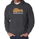 Gray XXL Nashville Guitar - Men's Word Art Hooded Sweatshirt