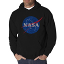 Black Large NASA's Most Notable Missions - Men's Word Art Hooded Sweatshirt