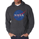 Gray Medium NASA's Most Notable Missions - Men's Word Art Hooded Sweatshirt