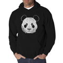 Black XL Panda - Men's Word Art Hooded Sweatshirt