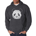 Gray XXL Panda - Men's Word Art Hooded Sweatshirt