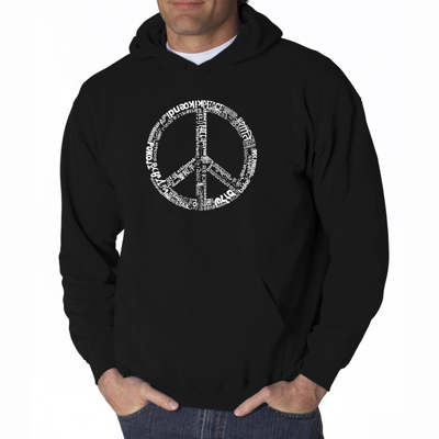 THE WORD PEACE IN 77 LANGUAGES - Men's Word Art Hooded Sweatshirt