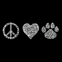  Peace Love Cats - Men's Word Art Hooded Sweatshirt