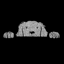  Peeking Dog - Men's Word Art Hooded Sweatshirt