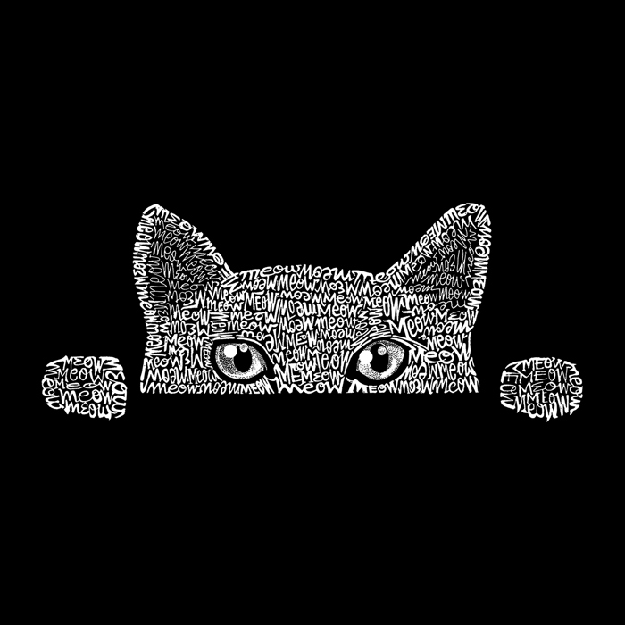 Peeking Cat - Men's Word Art Hooded Sweatshirt