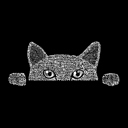  Peeking Cat - Men's Word Art Hooded Sweatshirt