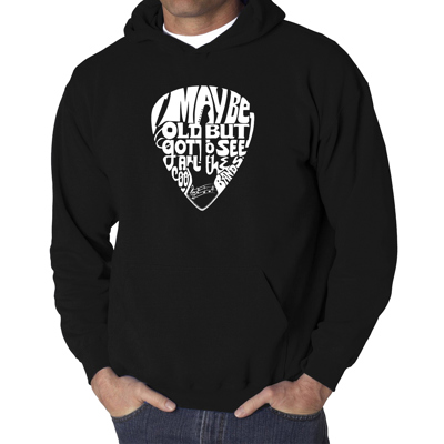 Guitar Pick - Men's Word Art Hooded Sweatshirt