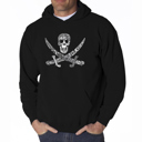 Black XL PIRATE CAPTAINS, SHIPS AND IMAGERY - Men's Word Art Hooded Sweatshirt