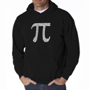 Black Medium THE FIRST 100 DIGITS OF PI - Men's Word Art Hooded Sweatshirt
