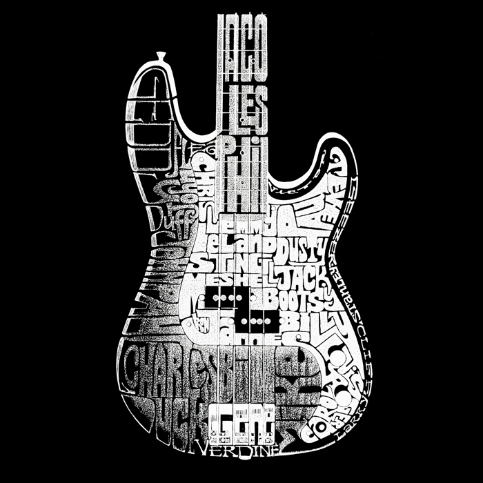 Bass Guitar - Men's Word Art Hooded Sweatshirt
