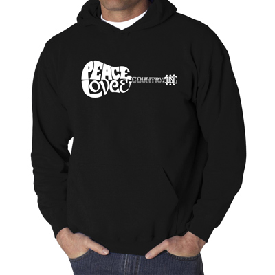Peace Love Country - Men's Word Art Hooded Sweatshirt