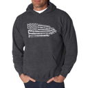 Gray Large Pledge of Allegiance Flag - Men's Word Art Hooded Sweatshirt