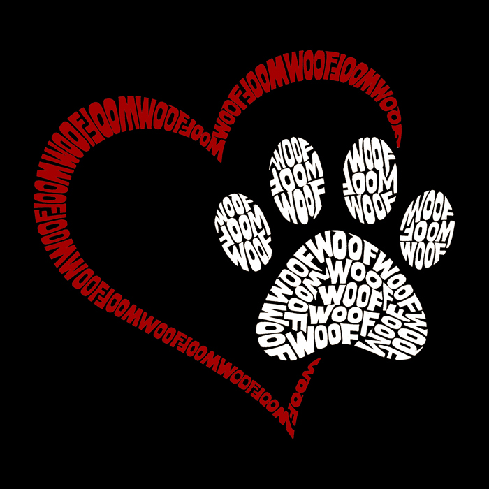 Paw Heart - Men's Word Art Hooded Sweatshirt