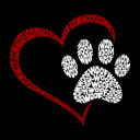  Paw Heart - Men's Word Art Hooded Sweatshirt