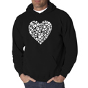  Paw Prints Heart - Men's Word Art Hooded Sweatshirt