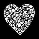  Paw Prints Heart - Men's Word Art Hooded Sweatshirt