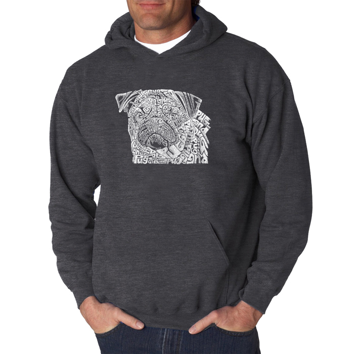 Pug Face - Men's Word Art Hooded Sweatshirt