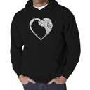 Black XXXL Dog Heart - Men's Word Art Hooded Sweatshirt