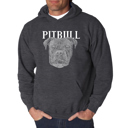 Gray XXXXL Pitbull Face - Men's Word Art Hooded Sweatshirt
