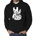Black Medium Rock And Roll Guitar - Men's Word Art Hooded Sweatshirt