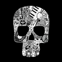  Rock n Roll Skull - Men's Word Art Hooded Sweatshirt