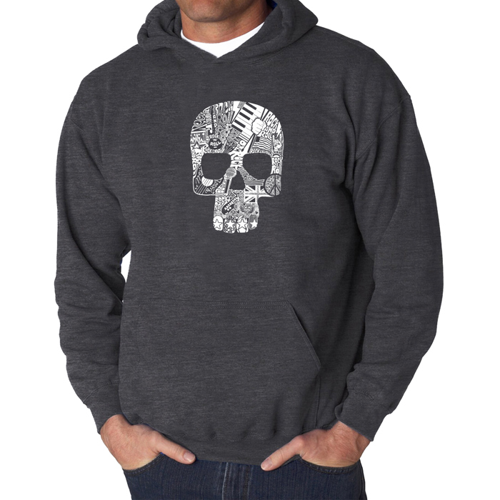Rock n Roll Skull - Men's Word Art Hooded Sweatshirt