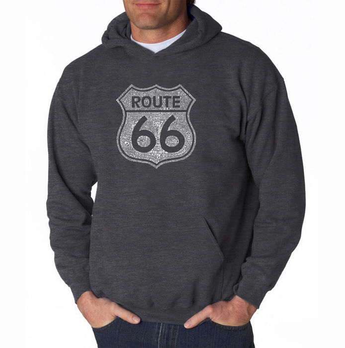 Cities Along The Legendary Route 66 - Mens Word Art Hooded Sweatshirt