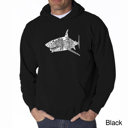 Black XXL SPECIES OF SHARK - Men's Word Art Hooded Sweatshirt