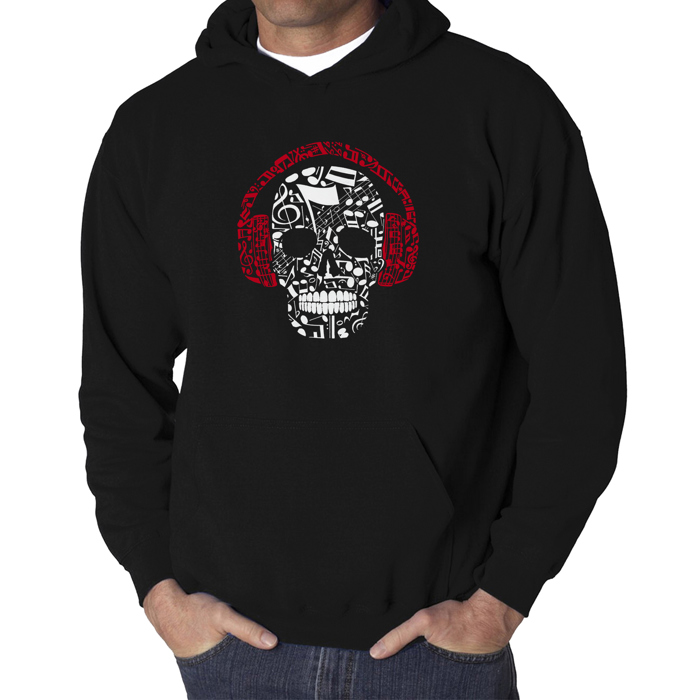 Music Notes Skull - Men's Word Art Hooded Sweatshirt