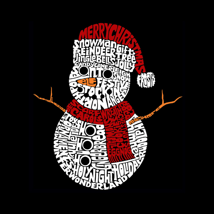 Christmas Snowman - Men's Word Art Hooded Sweatshirt