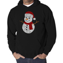 Black XL Christmas Snowman - Men's Word Art Hooded Sweatshirt