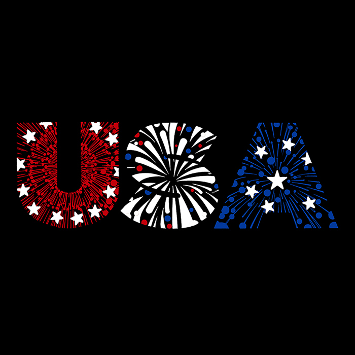 Usa Fireworks - Men's Word Art Hooded Sweatshirt