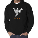 Black Large Halloween Ghost - Men's Word Art Hooded Sweatshirt