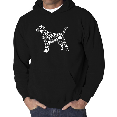 Dog Paw Prints - Men's Word Art Hooded Sweatshirt