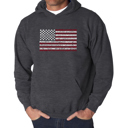 Gray XXXXL 50 States USA Flag - Men's Word Art Hooded Sweatshirt