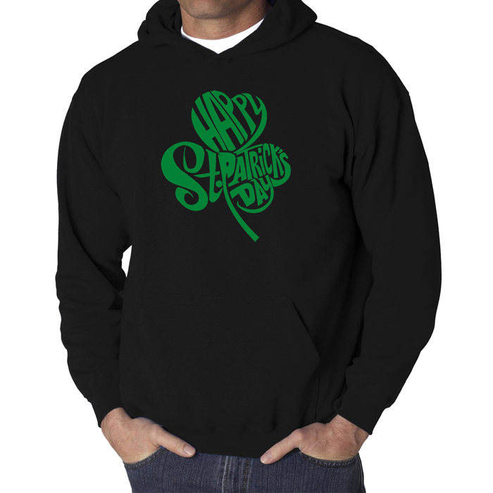 St. Patrick's Day Shamrock - Men's Word Art Hooded Sweatshirt