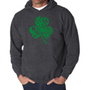 Gray Large St. Patrick's Day Shamrock - Men's Word Art Hooded Sweatshirt