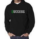 Black Medium Success - Men's Word Art Hooded Sweatshirt