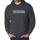Gray XL Success - Men's Word Art Hooded Sweatshirt