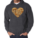 Gray XXXXL Thanksgiving Heart - Men's Word Art Hooded Sweatshirt