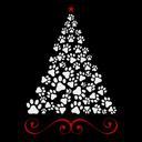  Paw Christmas Tree - Men's Word Art Hooded Sweatshirt