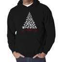 Black Medium Paw Christmas Tree - Men's Word Art Hooded Sweatshirt