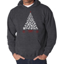 Gray Medium Paw Christmas Tree - Men's Word Art Hooded Sweatshirt