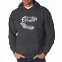 Gray Small Trex - Mens Word Art Hooded Sweatshirt