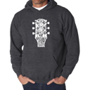 Gray XXXXL Guitar Head Music Genres - Men's Word Art Hooded Sweatshirt