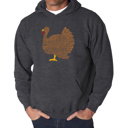 Gray XXXL Thanksgiving - Men's Word Art Hooded Sweatshirt