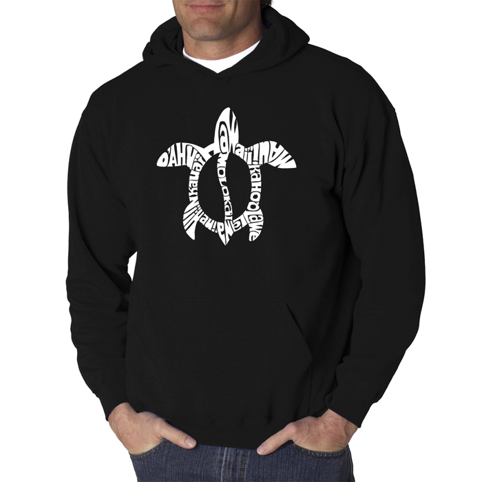 Honu Turtle - Hawaiian Islands - Men's Word Art Hooded Sweatshirt
