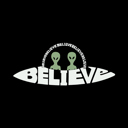  Believe UFO - Men's Word Art Hooded Sweatshirt