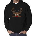 Peeking Reindeer - Men's Word Art Hooded Sweatshirt